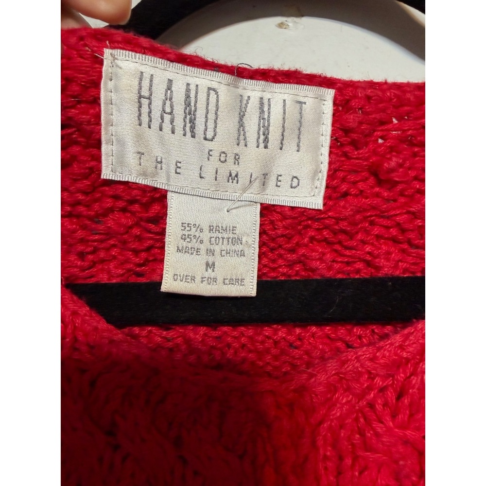 Vintage The Limited Chunky Hand Knit Sweater Women Medium Cottagecore Retro - Picture 5 of 7